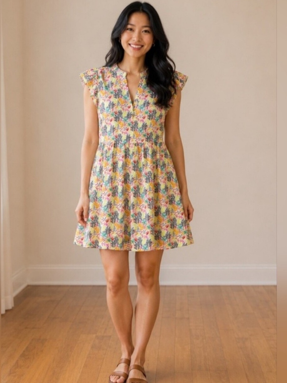 LOFT Tropical Print Animal Dress Size XL